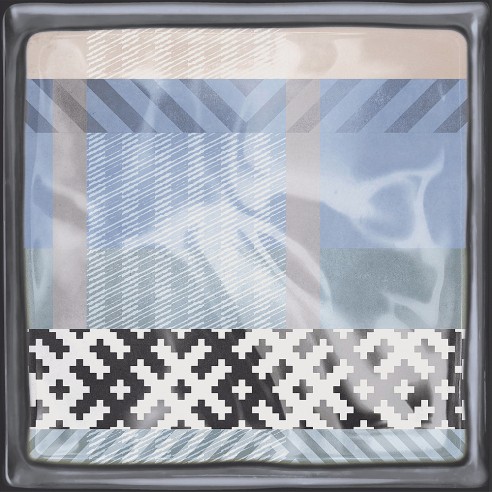 20X20 37600 GLASS DEC BLUE MIX