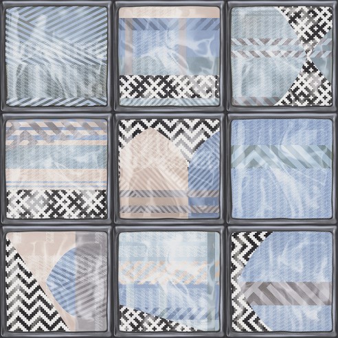 20X20 37600 GLASS DEC BLUE MIX