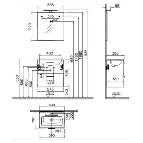 75103 SET MOBILE 60 CM CON CASSETTI...